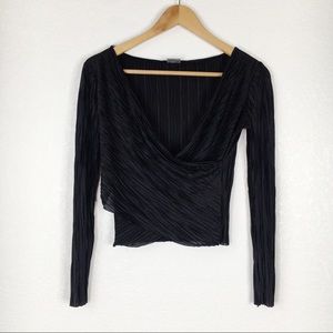 Zara W/B Collection Black Cropped Criss Criss Top